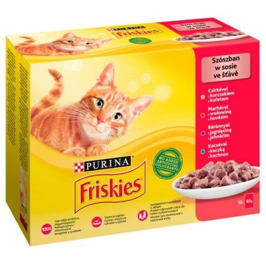 Cat food Purina Friskies Mix Chicken Veal Lamb Duck 12 x 85 g-1